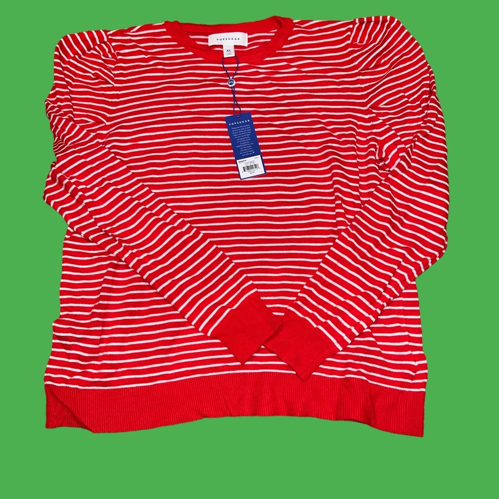 NEW POPSUGAR Striped Sweater XL